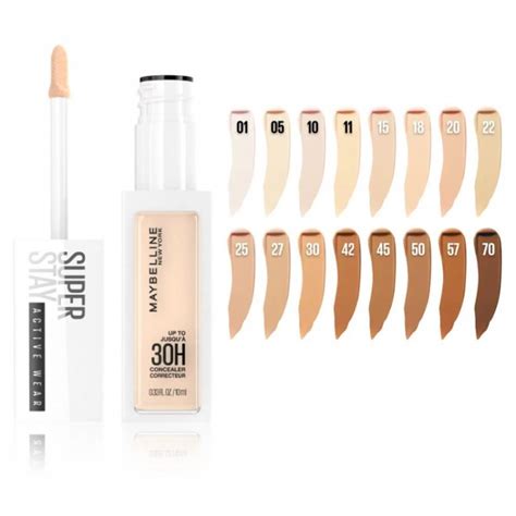 maybelline superstay concealer shades|maybelline superstay active wear concealer.